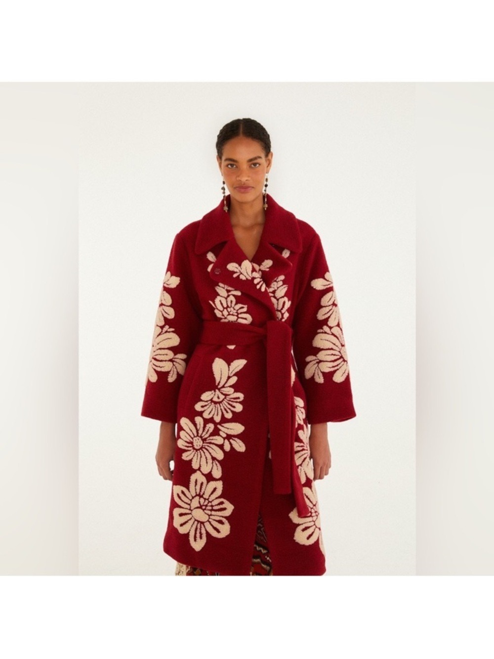 FARM Rio Burgundy Bold Flowers Fleece - Picture 3 of 8